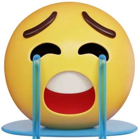 Loudly Crying Emoji  3D Icon