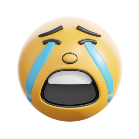 Loudly crying face  3D Icon
