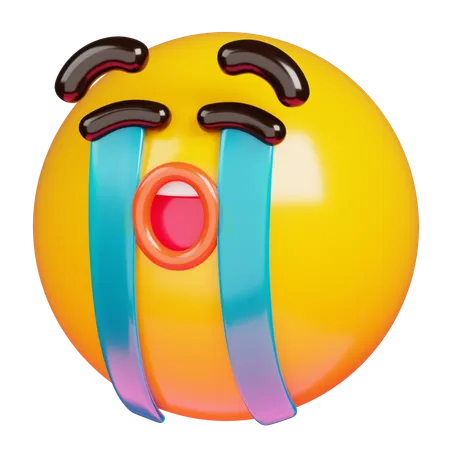 Loudly Crying Face  3D Icon