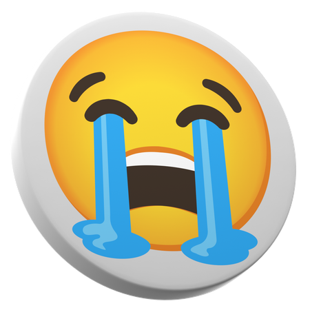 Loudly Crying Face  3D Icon