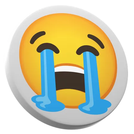 Loudly Crying Face  3D Icon