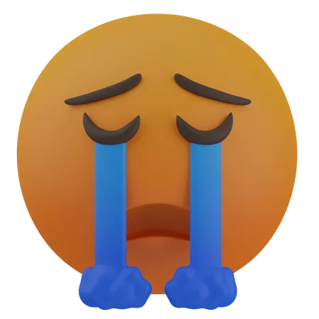 Loudly Crying Face  3D Icon