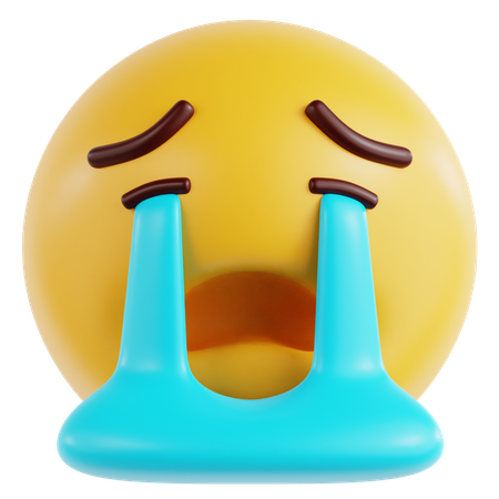 Loudly Crying Face  3D Icon