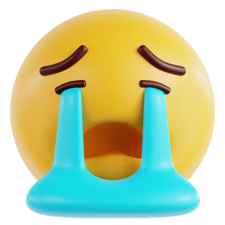 Loudly Crying Face  3D Icon