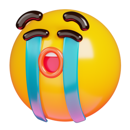 Loudly Crying Face  3D Icon