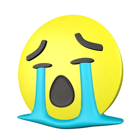 Loudly Crying Face  3D Icon