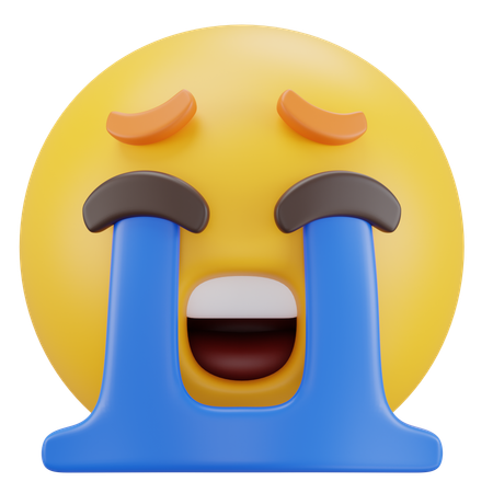 Loudly Crying Face  3D Icon