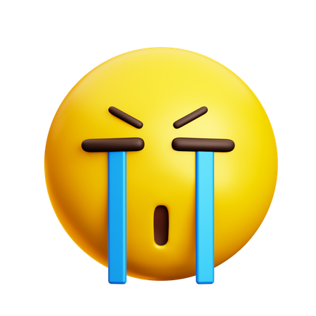 Loudly Crying Face  3D Icon