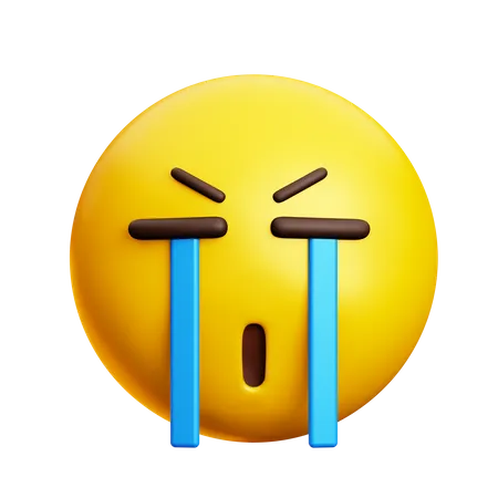 Loudly Crying Face  3D Icon