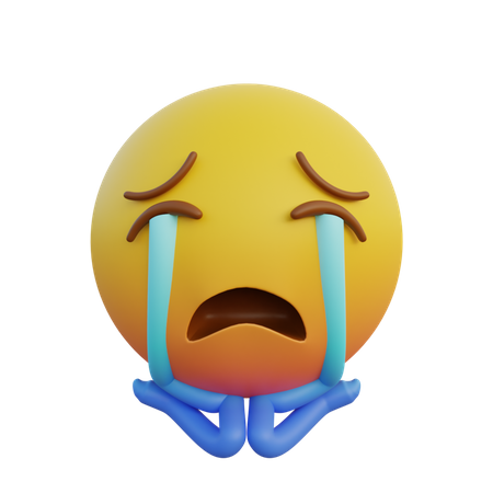Loudly crying face  3D Illustration