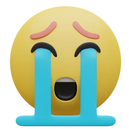 Loudly Crying Face Crying Emoji 3 D Icon Illustration 3D Icon