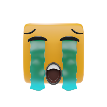Loudly Crying Face Emoji  3D Icon