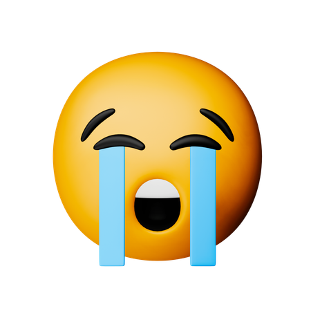 Loudly Crying Face Emoji  3D Icon