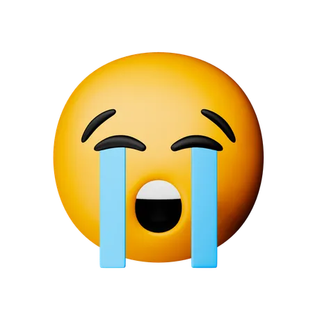 Loudly Crying Face Emoji  3D Icon