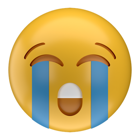 Loudly Crying Face Emoji  3D Icon