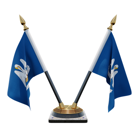 Louisiana-Doppel-Tischflaggenständer  3D Flag