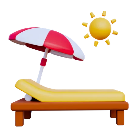 Lounger Beach  3D Icon