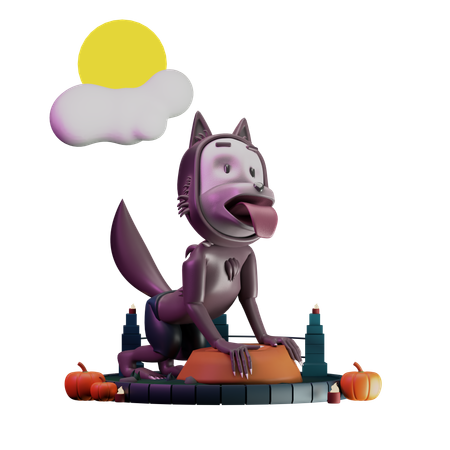 Warewolf donnant la pose debout  3D Illustration