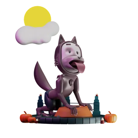 Warewolf donnant la pose debout  3D Illustration