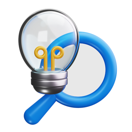 Loupe et ampoule  3D Icon