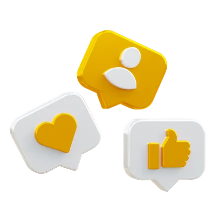 Social Media Message 3D Icon