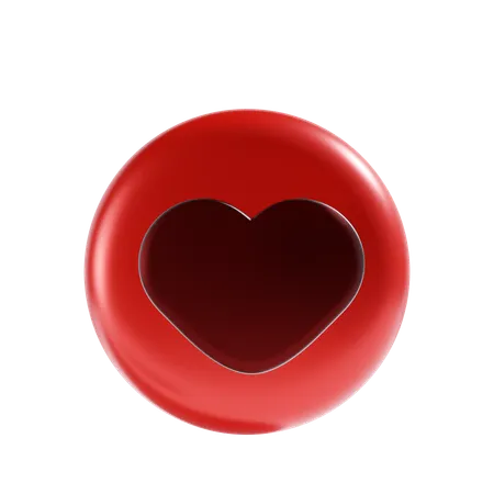 Love Icon With Red Background 3D Icon