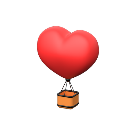 Love Air Balloon  3D Icon