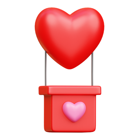 Love Air Balloon  3D Icon
