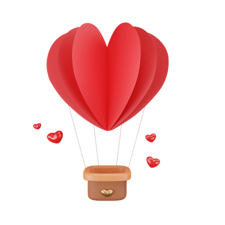 Love air balloon  3D Illustration