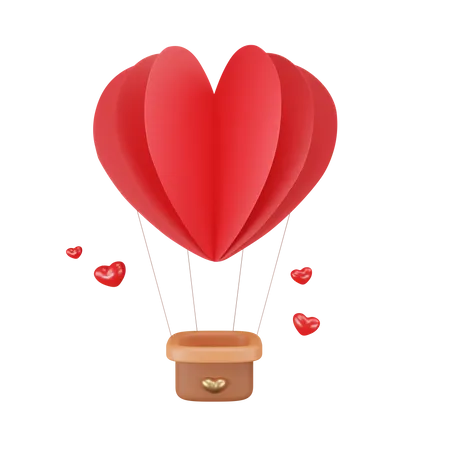 Love air balloon  3D Illustration