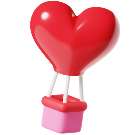 Love Air Baloon  3D Icon