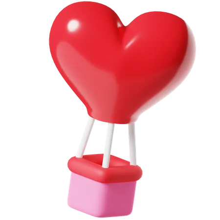 Love Air Baloon 3D Icon