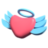 3d love angel logo