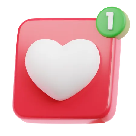 Love App With Notification 3D Icon