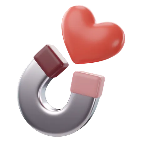 3 D Illustration Of Valentines Love Attracting Icon 3D Icon
