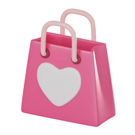 Celebrate Love Featuring Shopping Bags On Valentines Day Perfect For Expressing Romance Joy And Heartfelt Emotions In Your Creative Projects 3 D Render Illustration 3D Icon