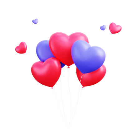 Love balloon  3D Illustration