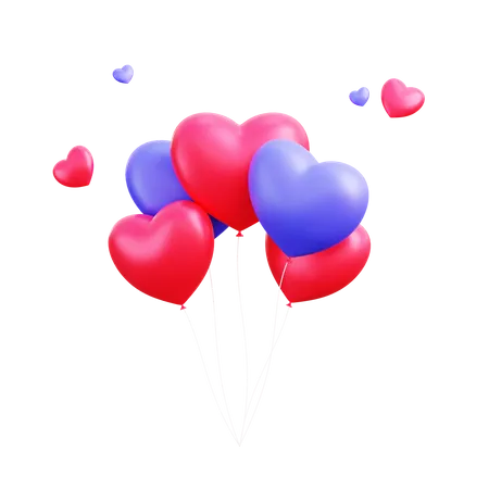 Love balloon  3D Illustration