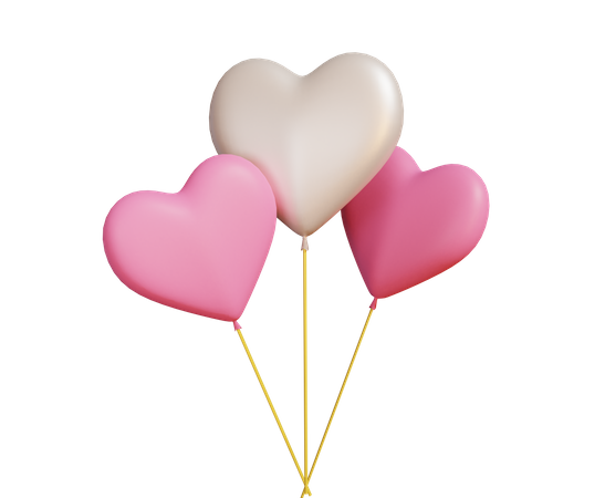 Love balloon  3D Illustration