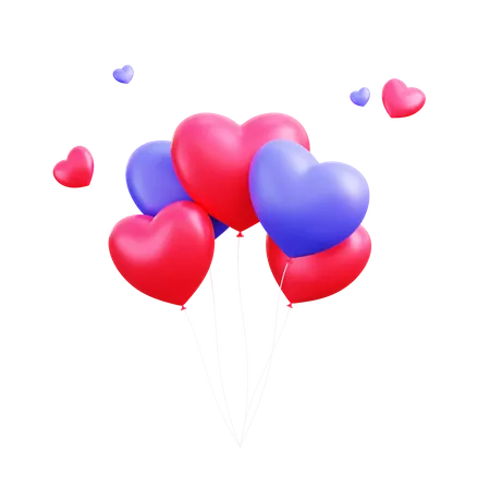 Love balloon 3D Illustration
