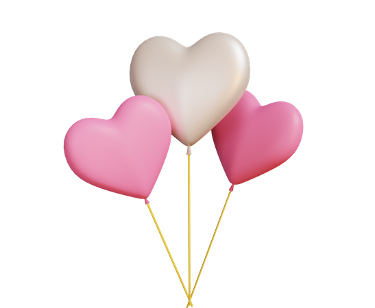 Love balloon 3D Illustration
