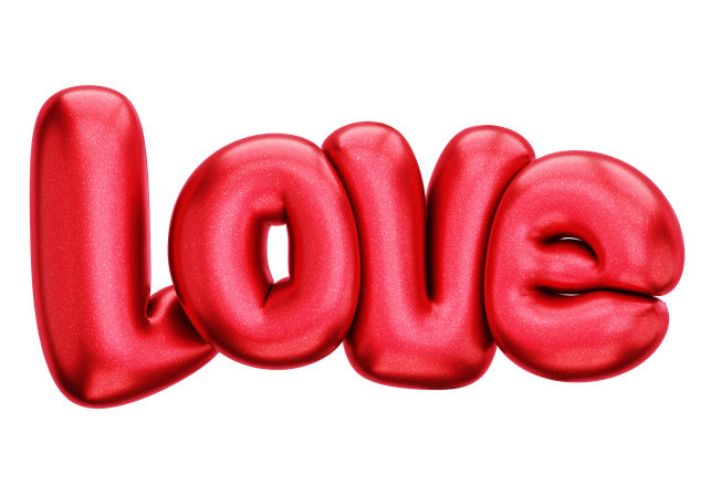 Love Balloon Text  3D Icon