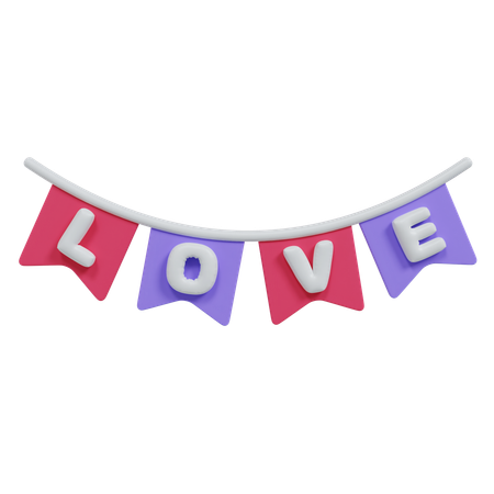 Love Banner  3D Icon