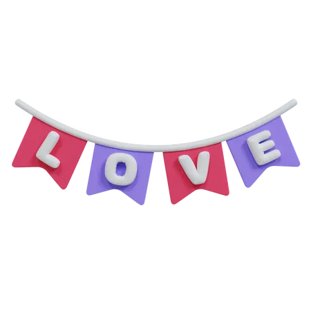 Love Banner  3D Icon