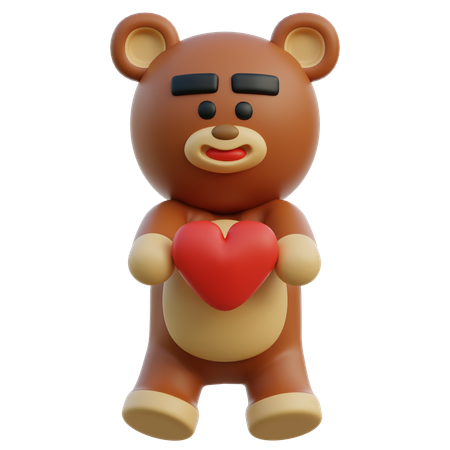 Love Bear  3D Illustration