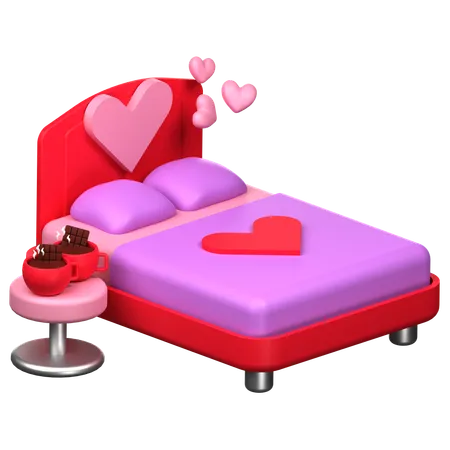 Love Bed 3 D Icon Illustration 3D Icon
