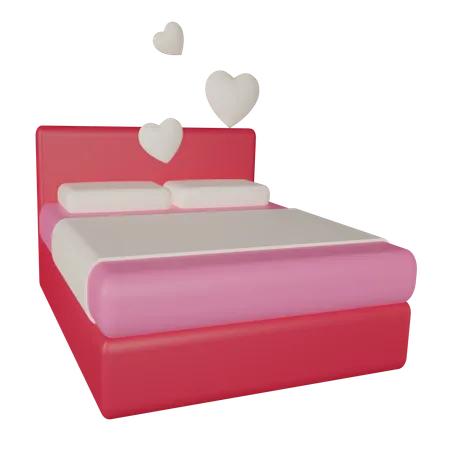 3 D Render Love Bed Illustration 3D Icon