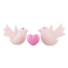 3d birds with heart logo