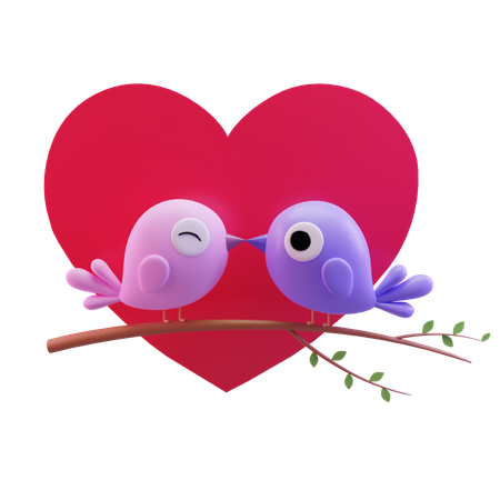 Love Birds  3D Illustration