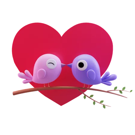 Love Birds  3D Illustration